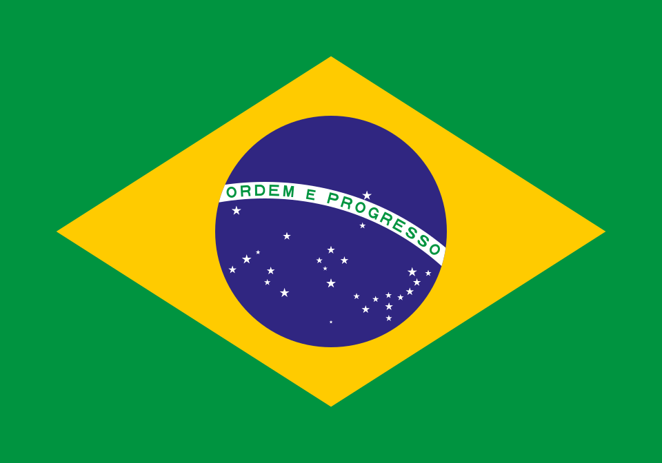 Drapeau vert portant un losange jaune et, au centre, un globe bleu étoilé traversé d'une banderole blanche