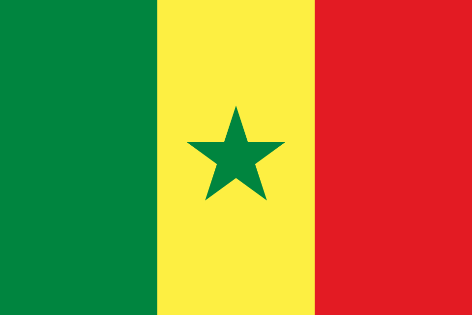 Drapeau à trois bandes verticales verte, jaune et rouge, avec une étoile verte au centre