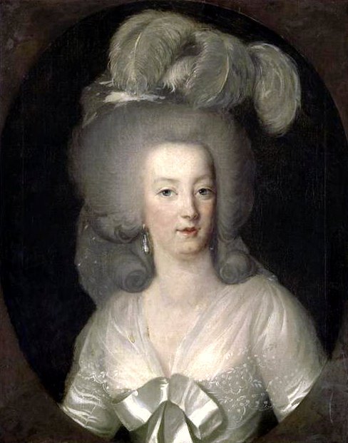 Portrait de Marie-Antoinette coiffée de plumes