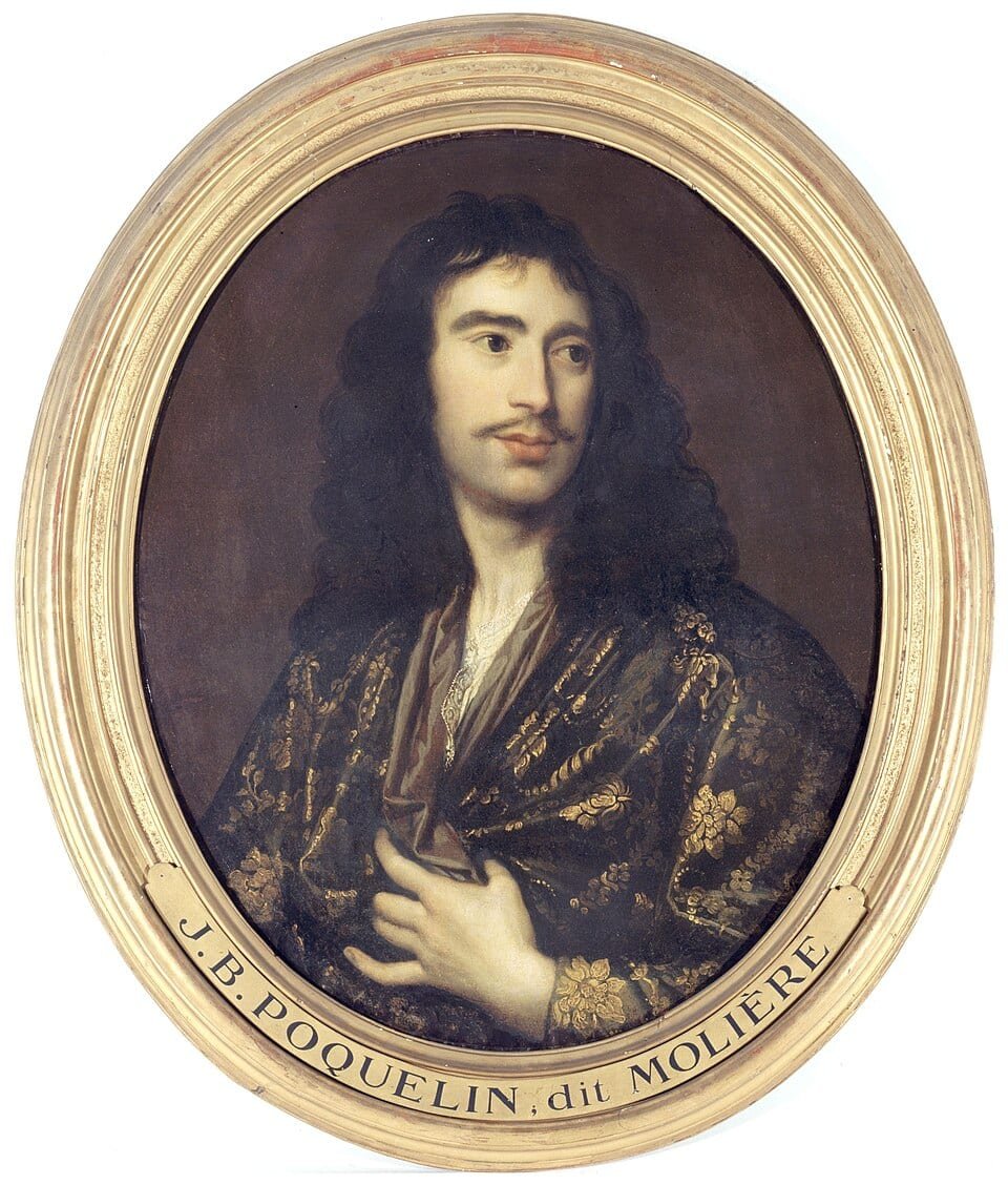 Portrait de Molière, dans un cadre ovale doré