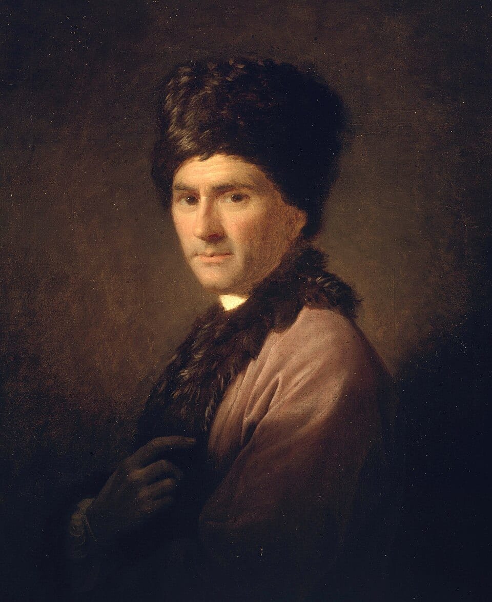 Portrait de Jean-Jacques Rousseau coiffé d'un bonnet de fourrure, par Allan Ramsay