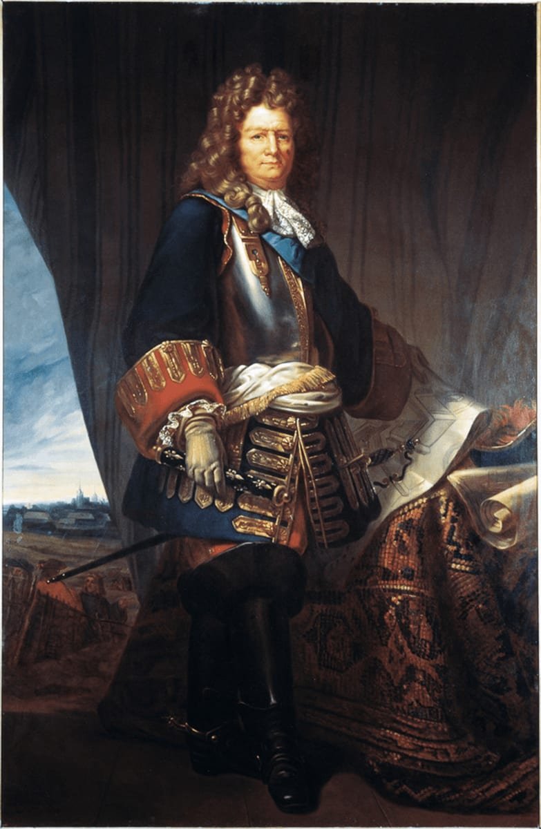 Portrait de Vauban en tenue militaire, avec son écharpe