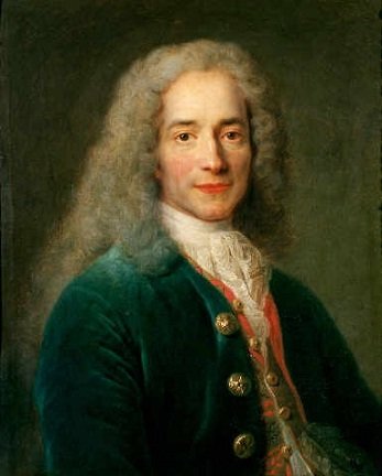 Portrait de Voltaire, vêtu d'un habit vert