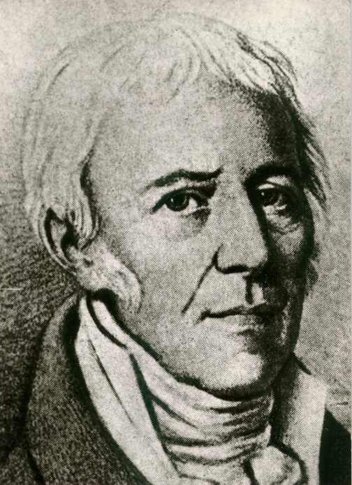 Photogravure en noir et blanc d'un homme âgé aux cheveux blancs